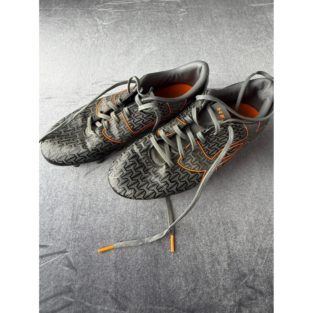Under Armour Force 3.0 FG Soccer Cleats Youth 7.5 Grey Orange Pre Owned